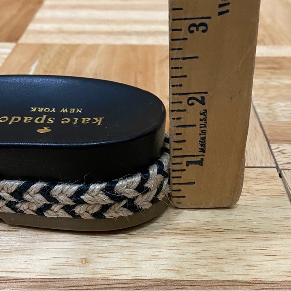 KATE SPADE “Zahara” Ruffle Trim Black Slides Espadrille Size 7.5 - Picture 9 of 15